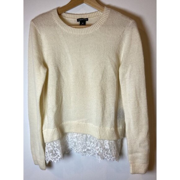 NWOT Club Monaco Sweater Wool Blend Lace Cream Size Small S New - Picture 1 of 4